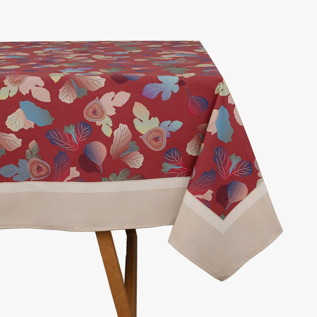 Toalha de Mesa Retangular Algodão com Figos FIGO