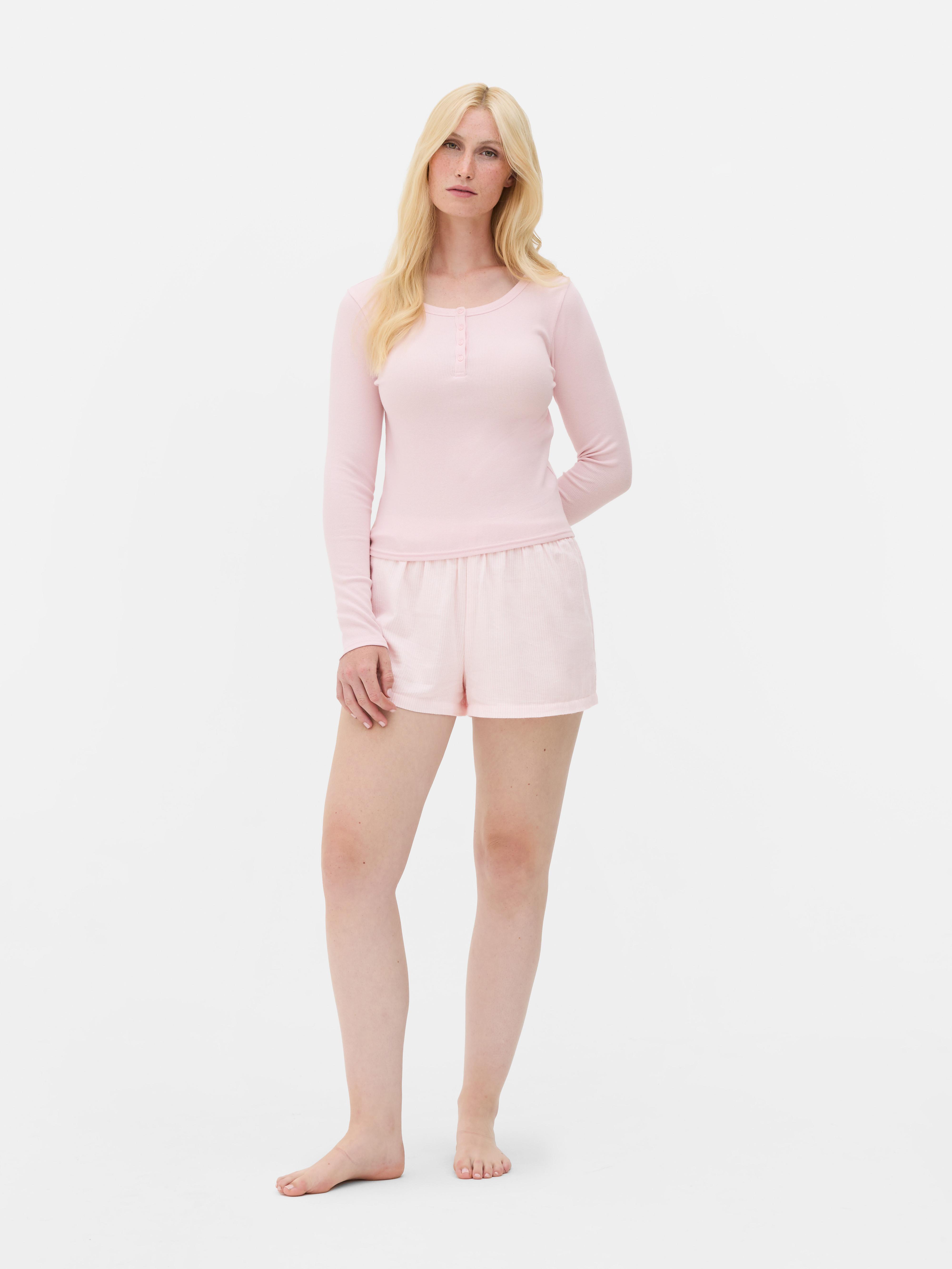 Cotton Henley Short Pajama Set