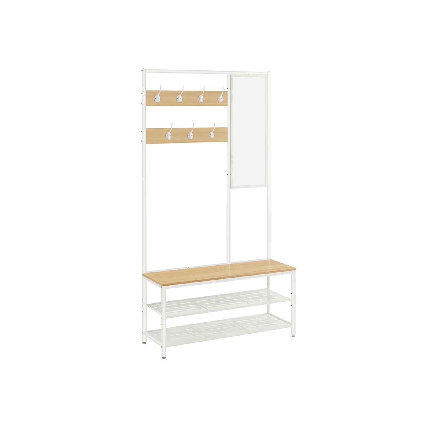 Meuble d'entrée avec crochets miroir étagère