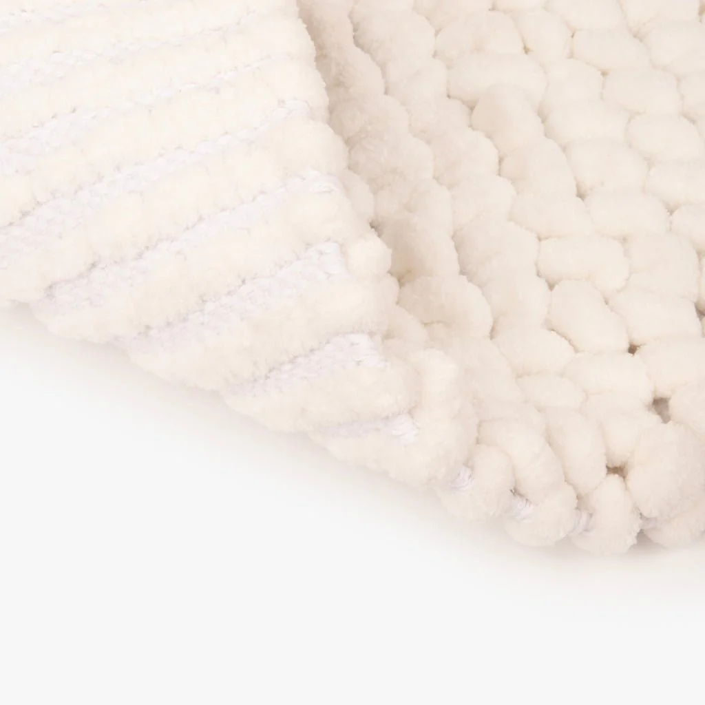 Tapete de Casa de Banho Chenilla Branco e Amarelo SOLLER