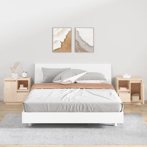 NNEVL Bedside Cabinets 2 pcs 50x34x50 cm Solid Wood Pine