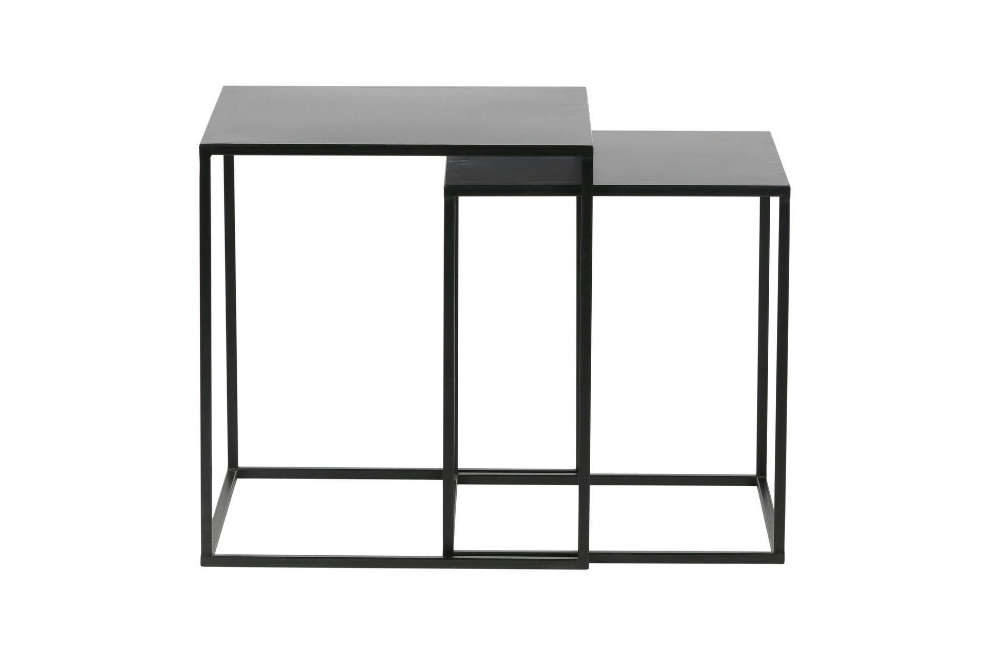 ZIVA - Lot de 2 tables basse en métal noir
