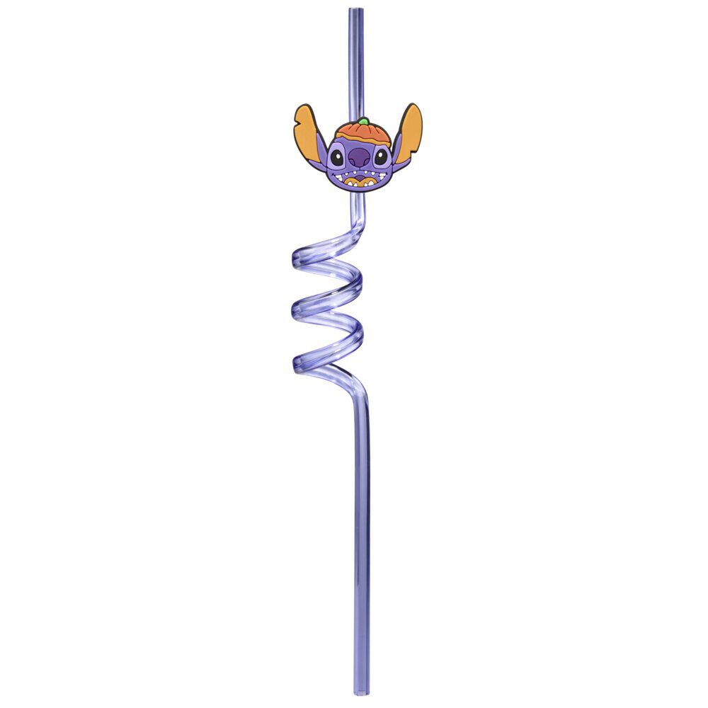 Paille réutilisable Halloween x4 Stitch Disney spirale violet L25cm
