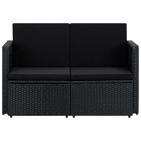 Sofa Czarny Technorattan vidaXL
