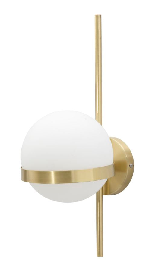 Mauro Ferretti Glamy circle Wandlamp in goud metaal met glazen bol