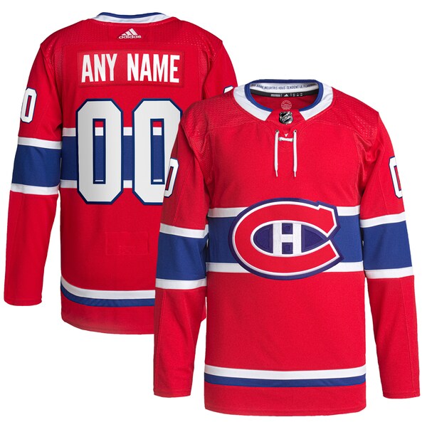 Montreal Canadiens adidas  Home  Primegreen Authentic Custom Jersey - Red