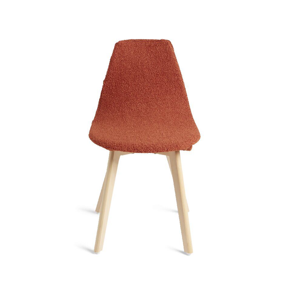 Housse de chaise en tissu bouclette extensible 4 couleurs unies