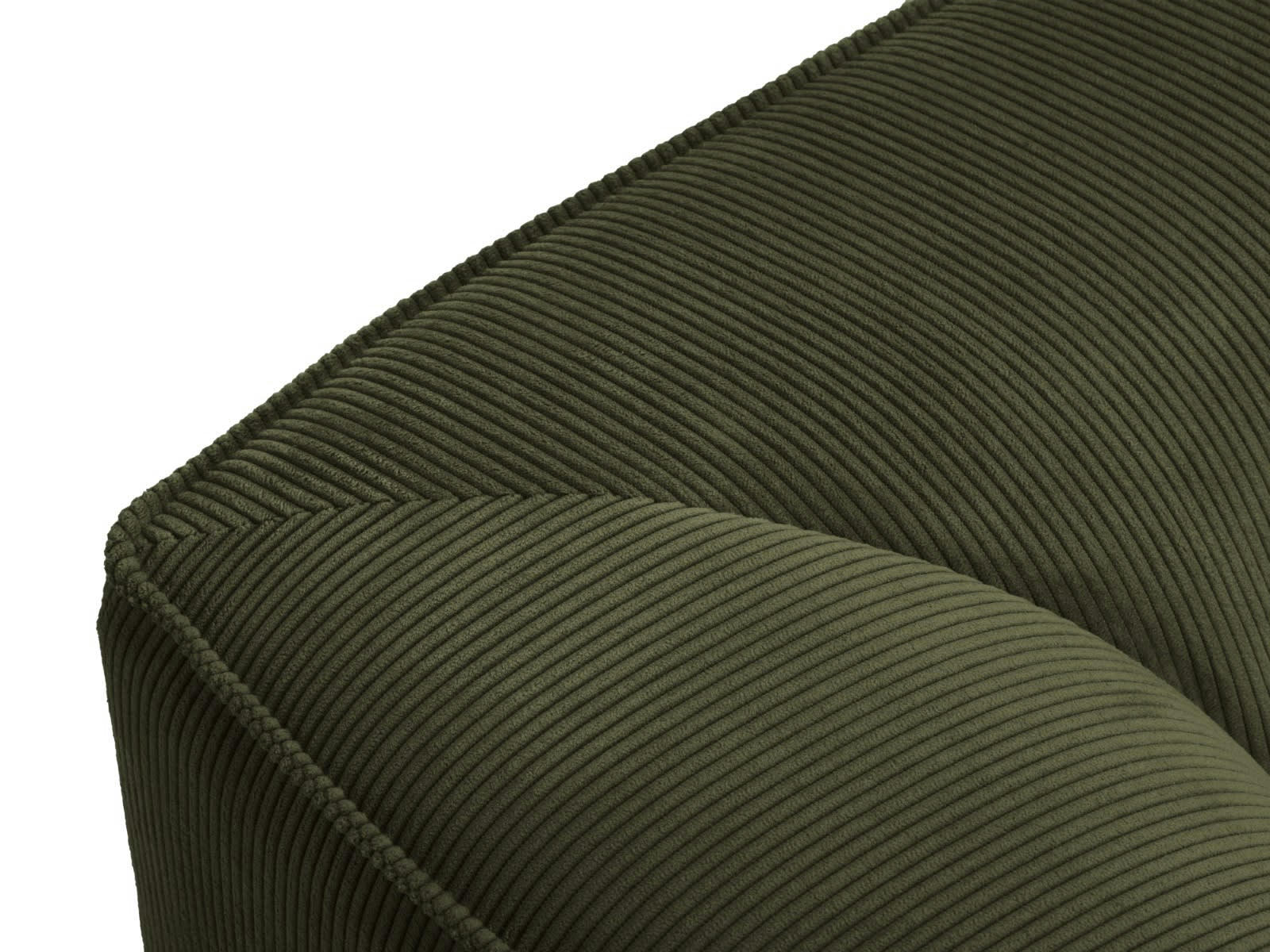 RUBY - Canapé d'angle gauche 5 places en tissu velours côtelé vert