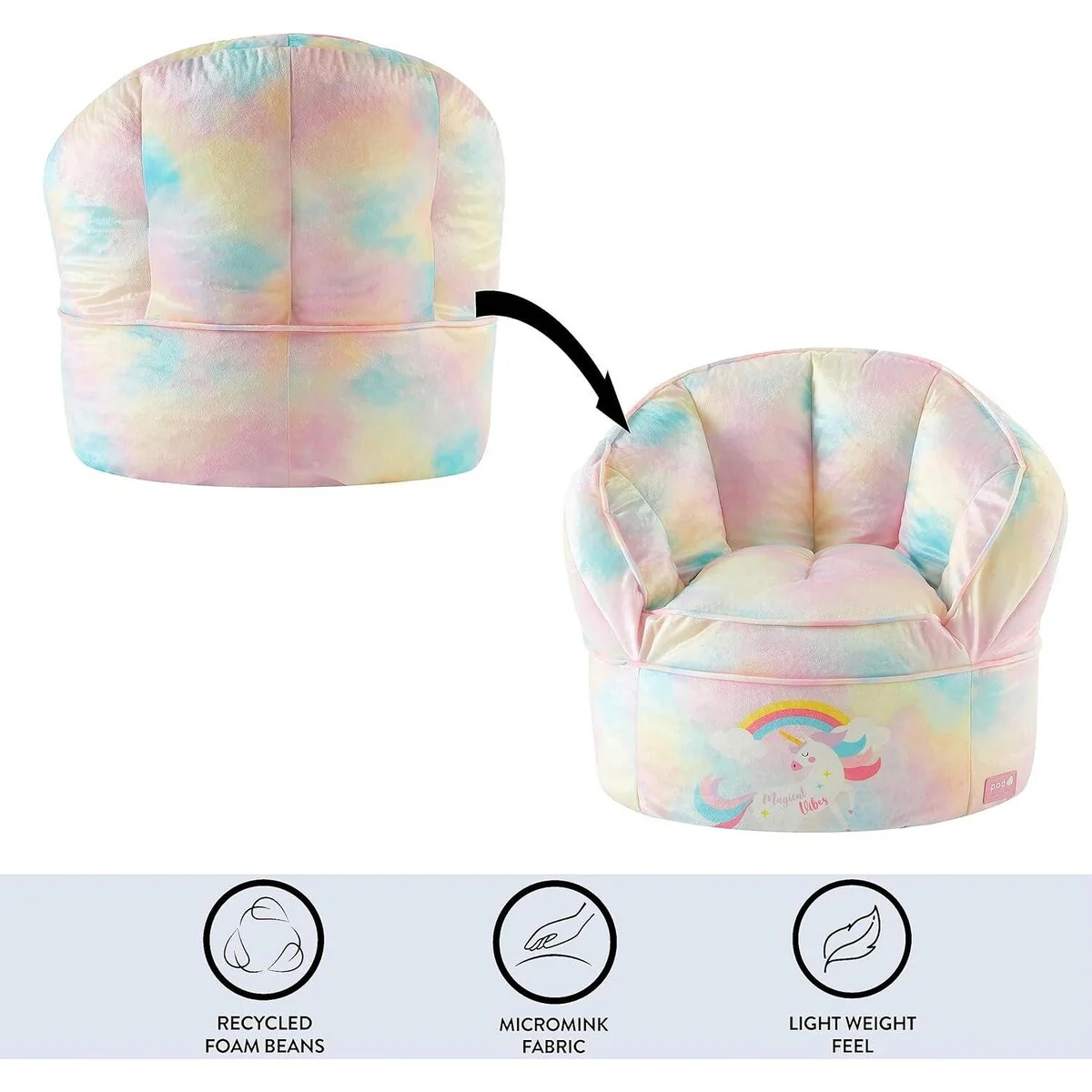 Unicorn Round Bean Bag Chair for Kids