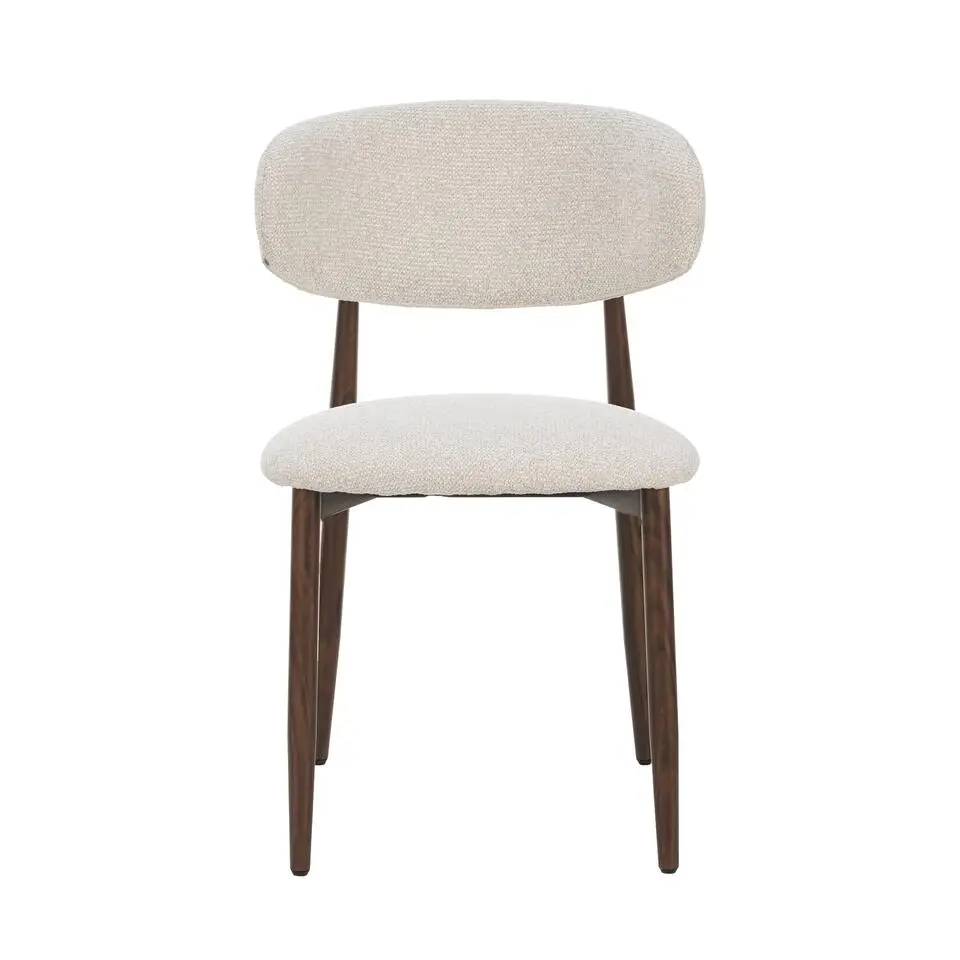 Celia Eetkamerstoelen Set van 4 Beige Walnoot