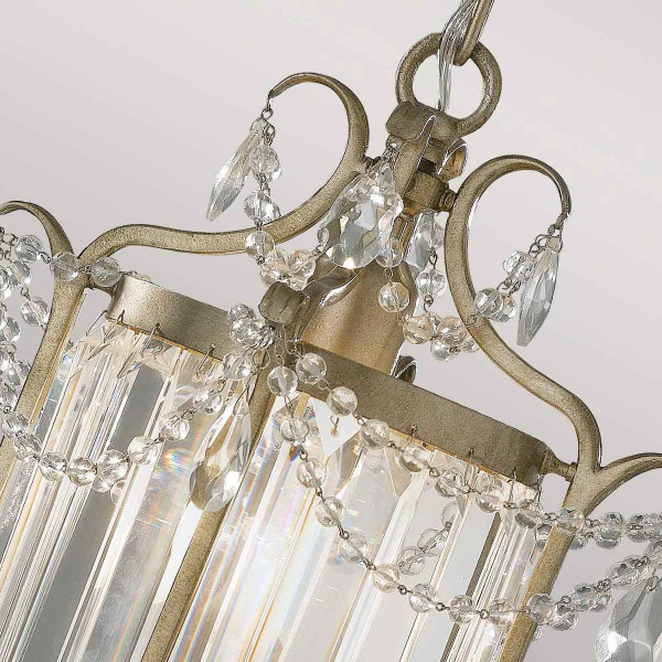 Lampa wisząca płatki srebra Gianna 1xE27x60W wym: 202,5x26,7x26,7 cm Feiss