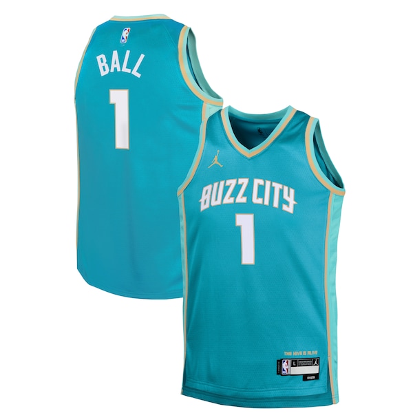 LaMelo Ball Charlotte Hornets Jordan Brand Youth  Swingman Replica Jersey - City Edition - Teal