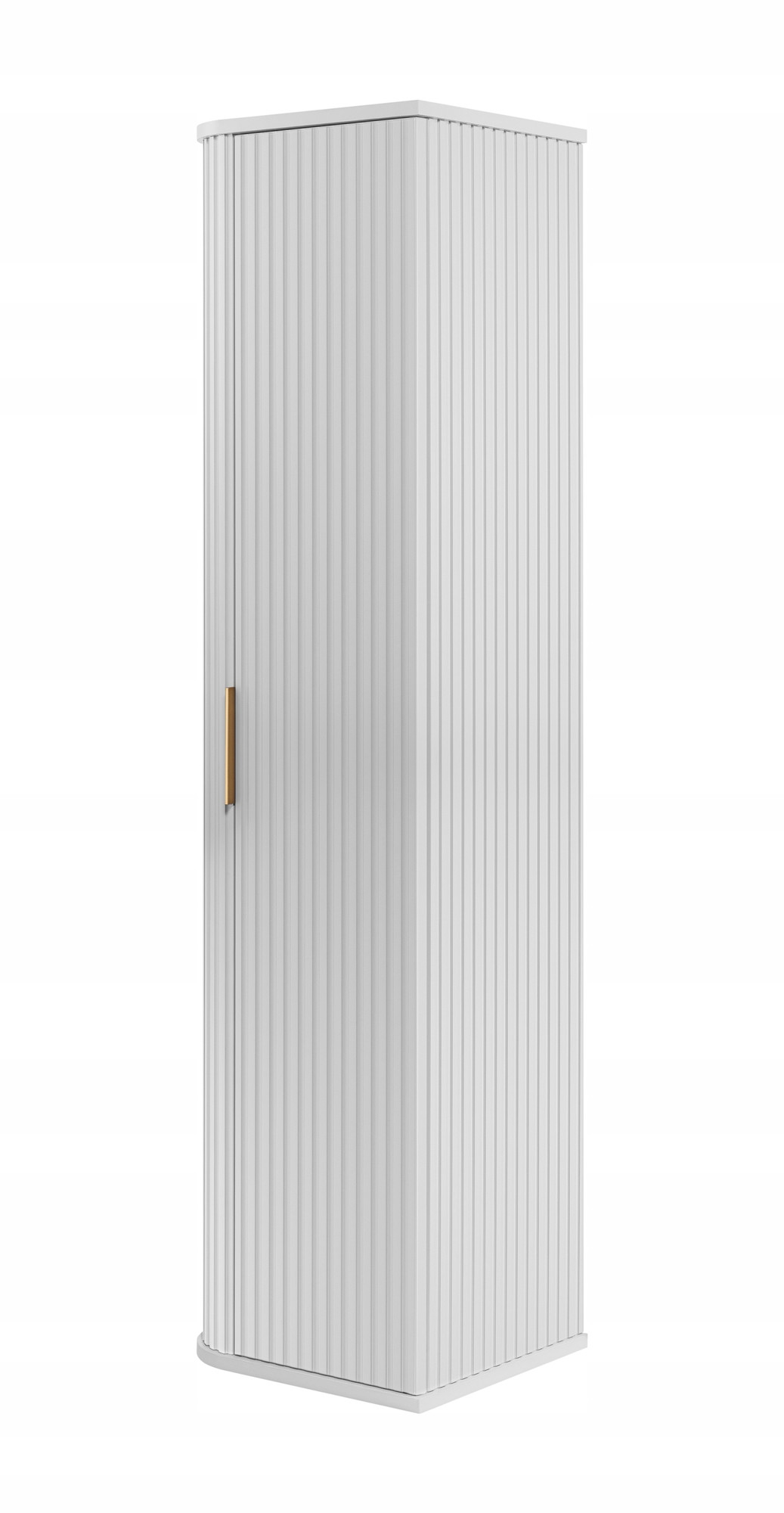 Słupek Łazienkowy 139 cm Dąb BIAŁY Wisząca RYFLOWANA GLAMOUR