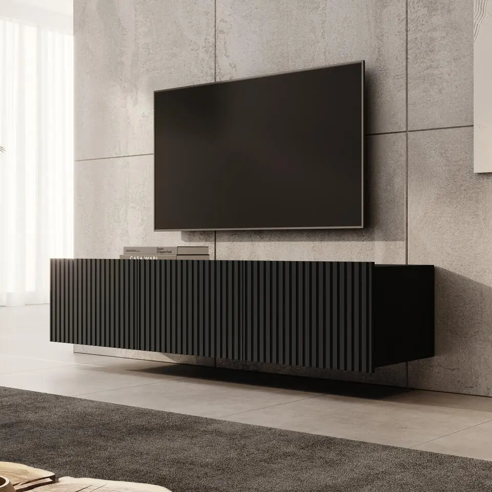 Meubella - TV-Meubel Kenderes - Zwart - 150 cm