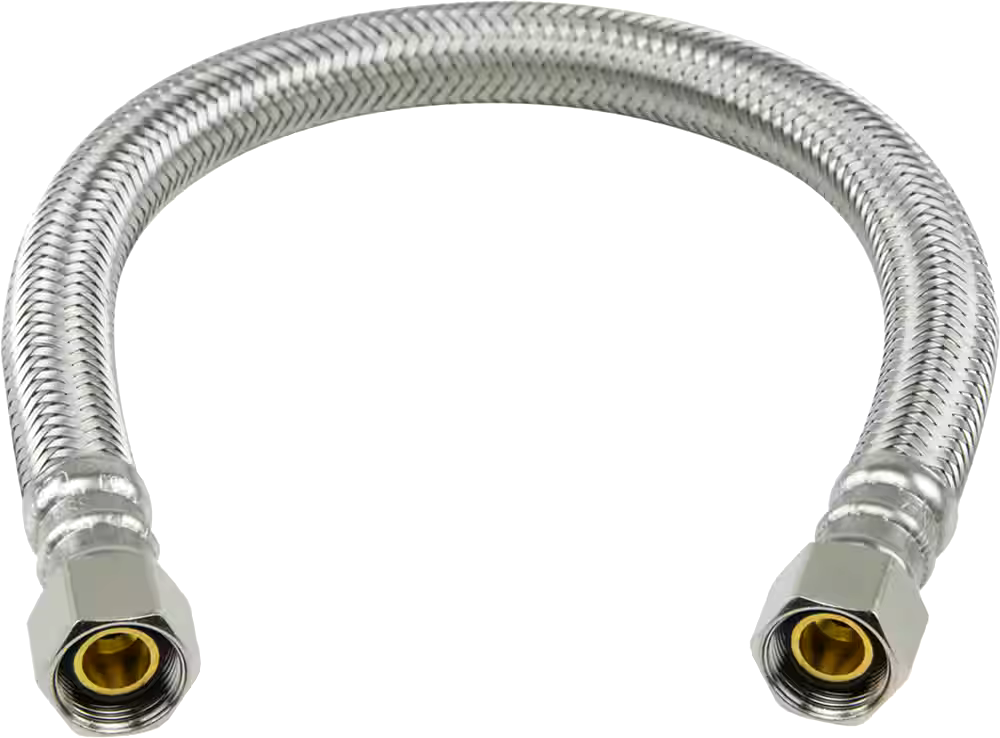 PlumbShop Stainless Steel Faucet Connector, 3/8-in Comp x 3/8-in Comp x 12-in