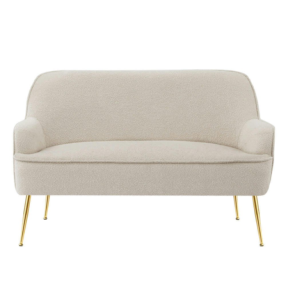 MARCELINO - Canapé droit en tissu 2 places beige