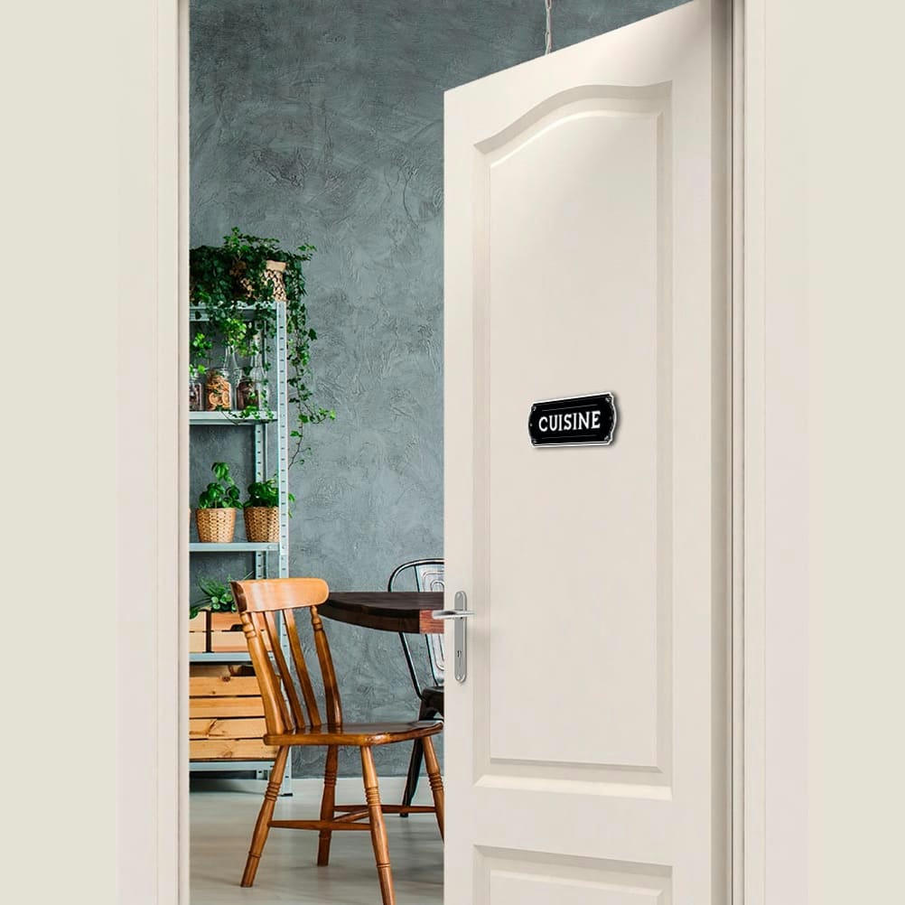 CUISINE - Plaque de porte cuisine en métal 19x7,5cm