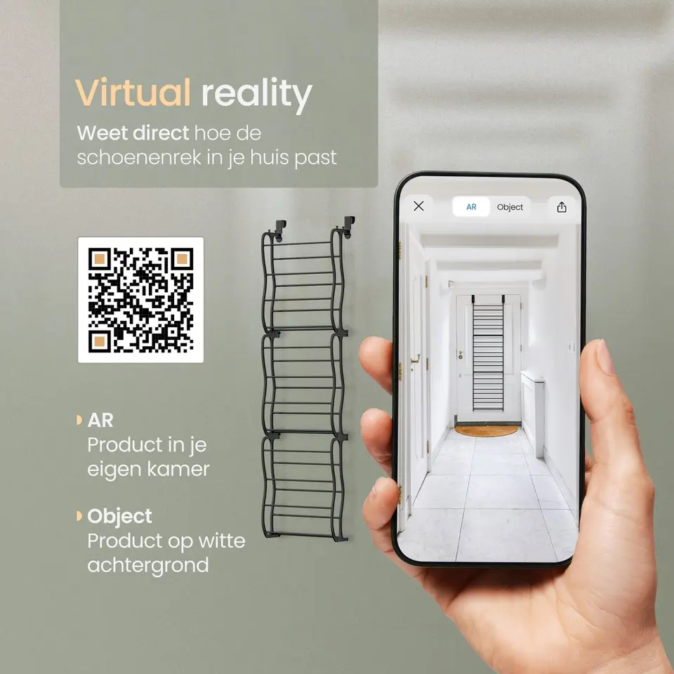 O'DADDY Hangend Schoenenrek Deur - Zwart - 20x51x182 cm