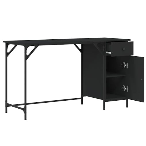 NNEVL Computer Desk Black 131x48x75 cm Engineered Wood