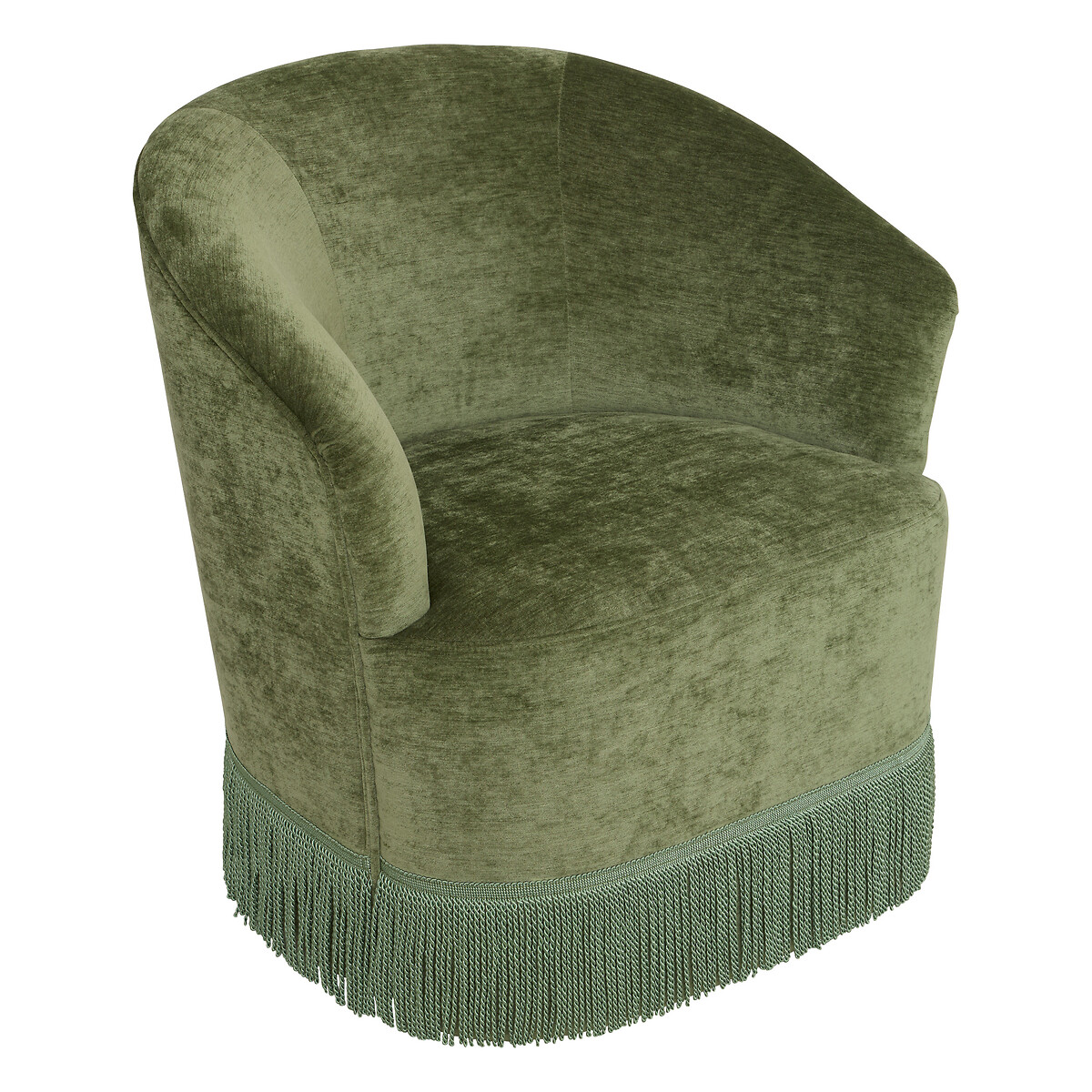 Poltrona ALANYA verde caqui em chenille 67,5x60x71cm