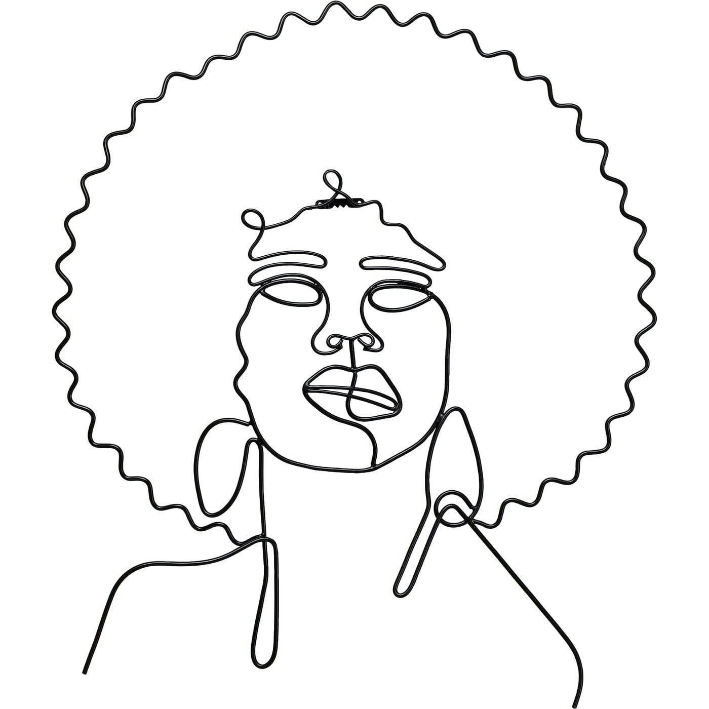 WIRE - Déco Murale Wire Femme Afro Kare Design