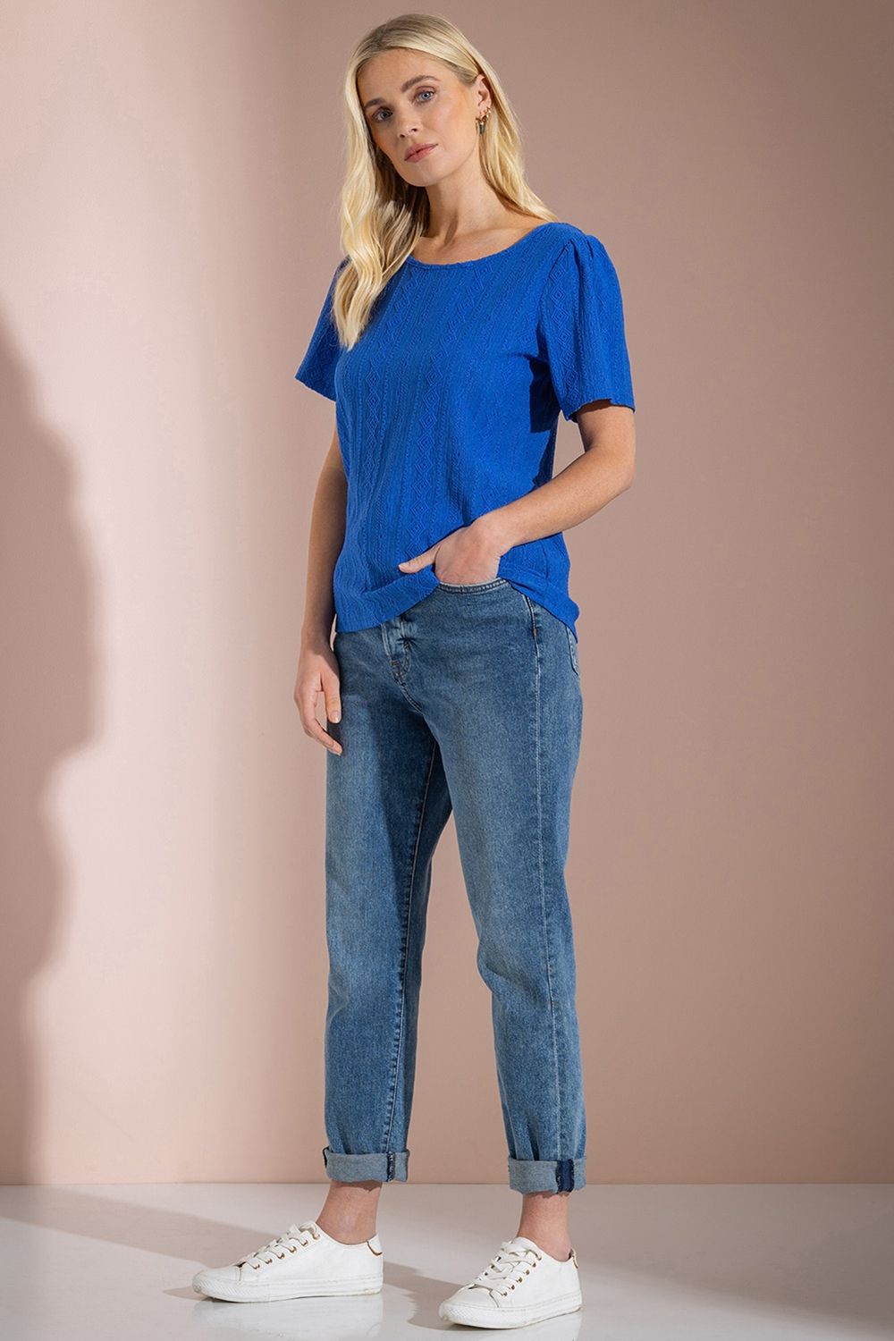 Klass. Jersey Jacquard Cutwork Top