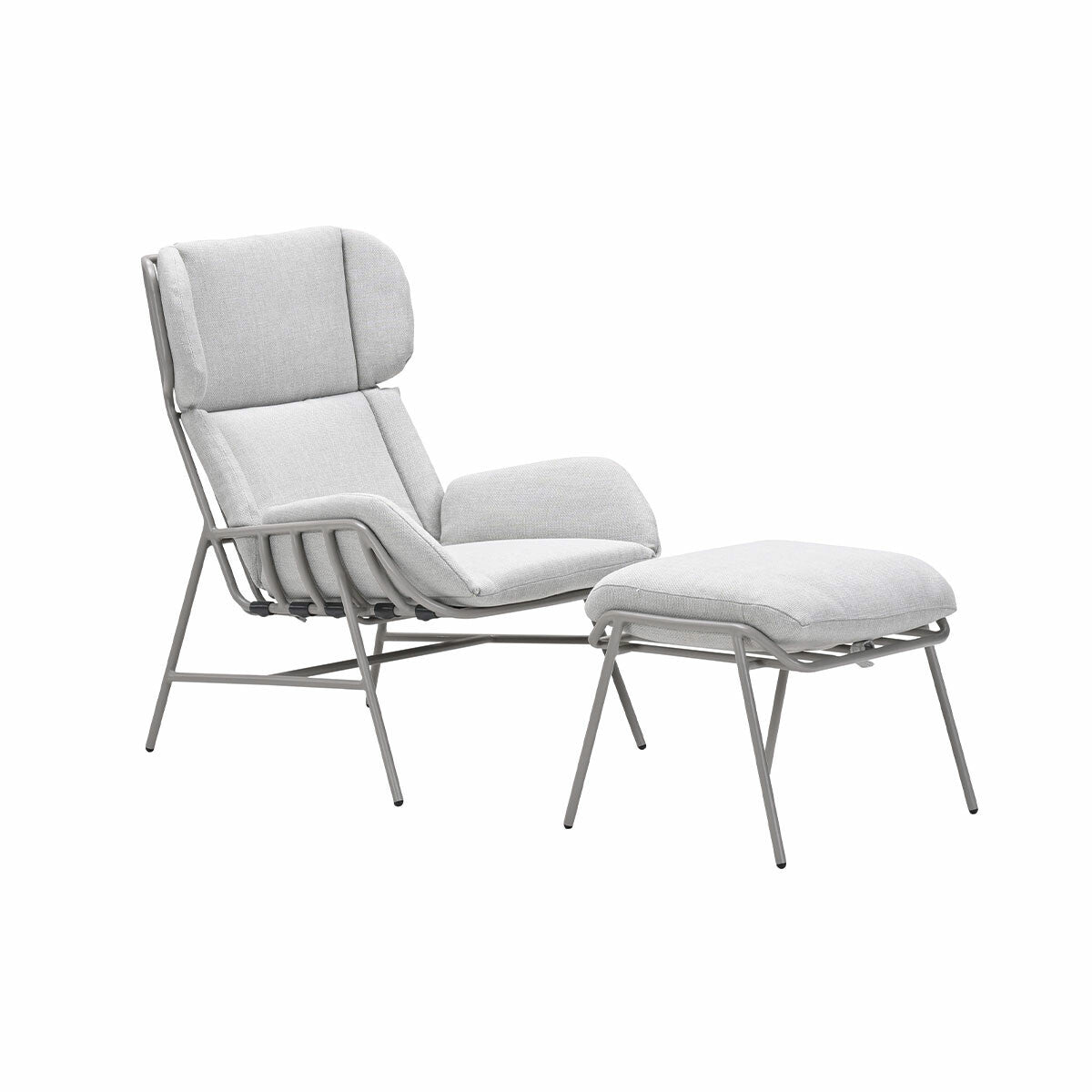 Garden Impressions loungestoel Fresno taupe incl. voetenbank
