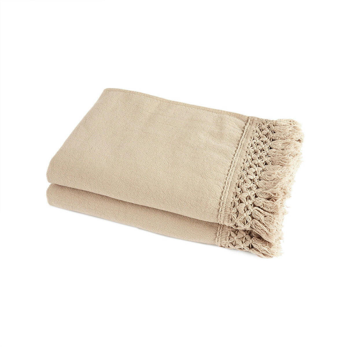 Lot de 2 serviettes toilette coton bio/lin, Kyrami
