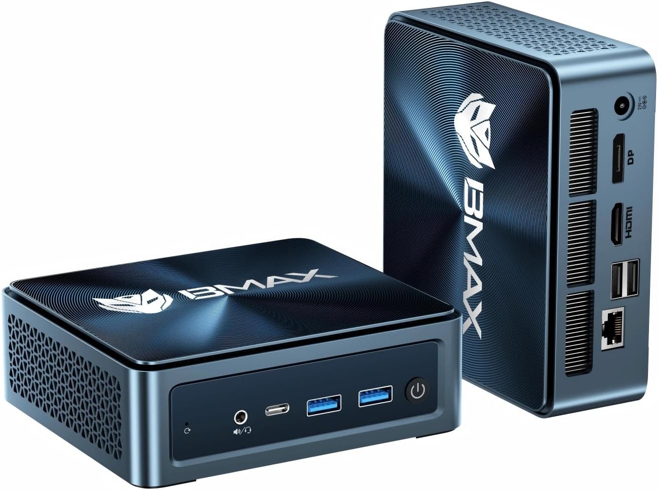 Bmax B9 Plus Mini PC with 12th Gen Intel Core i5-1235U | 24GB DDR5 RAM | 512GB NVMe SSD | Windows 11 | 2 x USB 3.2 | 4K Display Support | Wi-Fi 6 | Dual SSD Slots | Intel Mini Desktop Computers
