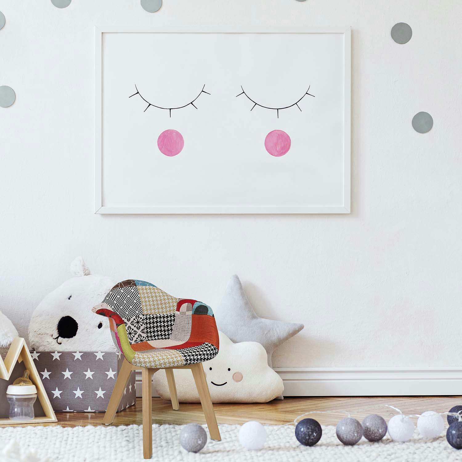 - Fauteuil scandinave pour enfants patchwork