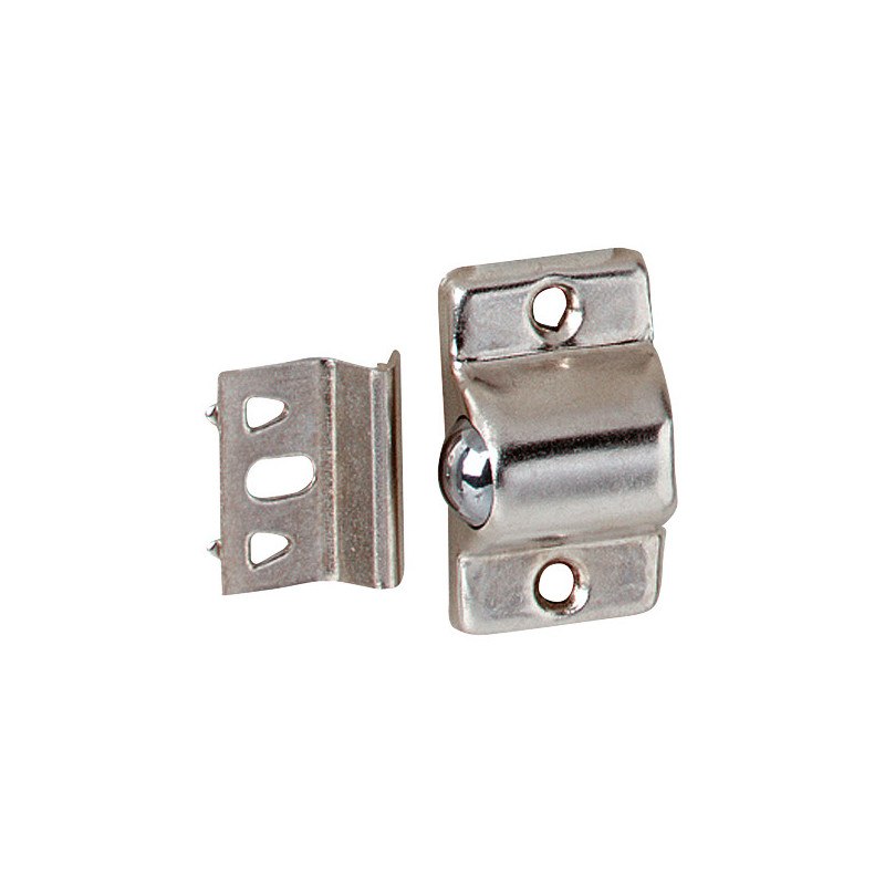 Loqueteau à bille en métal nickelé 30 mm 2 pièces TEKNIBOX