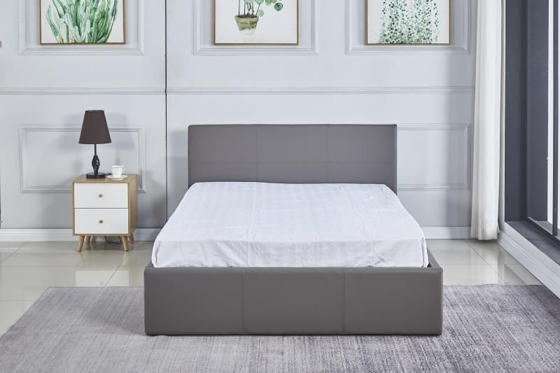 KOSY KOALA Ottoman Storage Grey Faux Leather Bed Side Lift 3ft Single Bed Frame