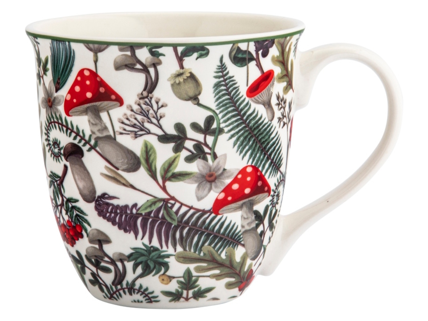 Kubek porcelanowy NBC Muchomory 630 ml biały