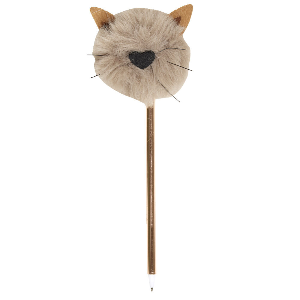 Stylo chat pompon - 3 coloris