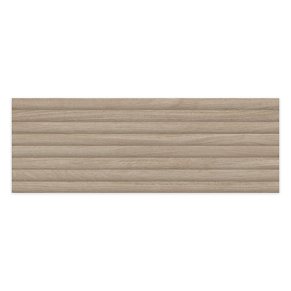 Carrelage effet Bois 3D Chêne Brun Curve 100x33,3x0,98 cm Valoren - Mur intérieur (vendu par carton de 1,67 m²) - RO'MA CARRELAGE