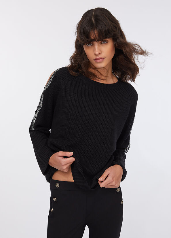 Pullover con cut-out gioiello