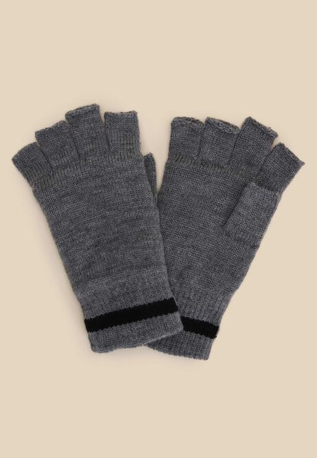 Mens Grey Fingerless Thinsulate Gloves