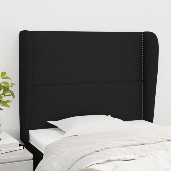 Wezgłowie Czarny 93 x 23 x 118/128 cm Tkanina vidaXL