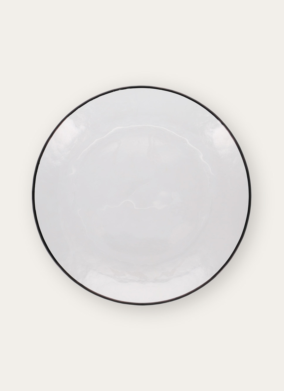 ASSIETTE PLATE EN VERRE FILE NOIR