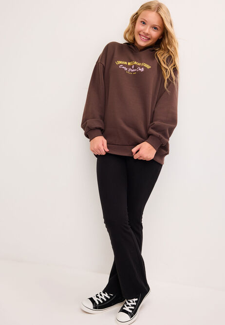 Older Girls Brown Wellness Studio Hoodie