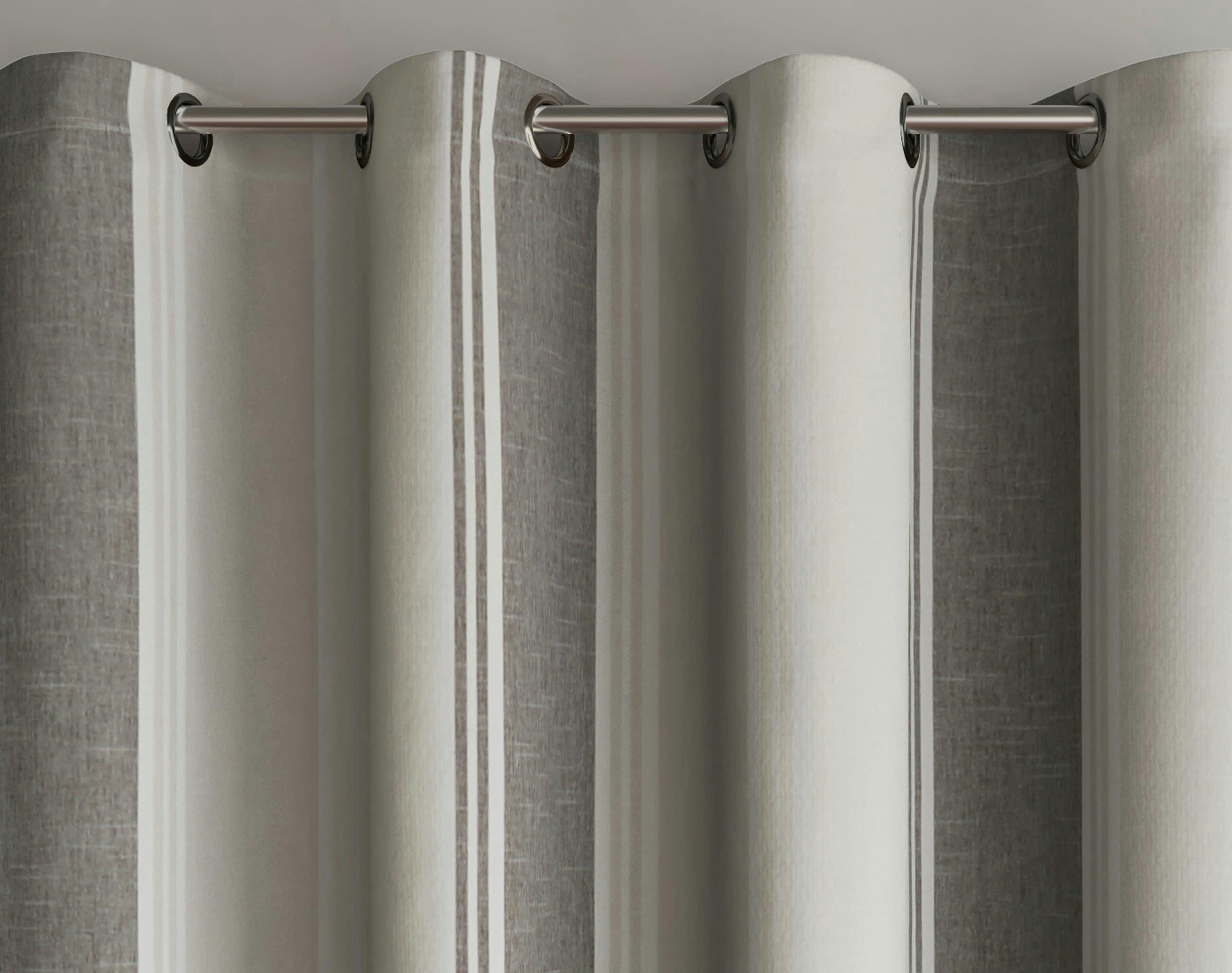 ALPS - Rideau à l'unité monté sur œillet 135x260 en coton gris