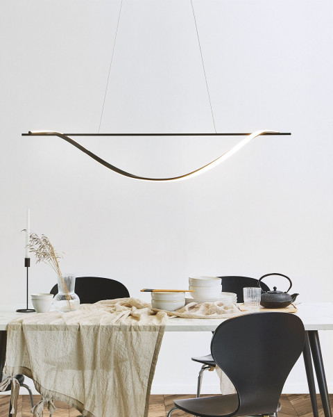Lampa wisząca LED spirala dekoracyjna czarna