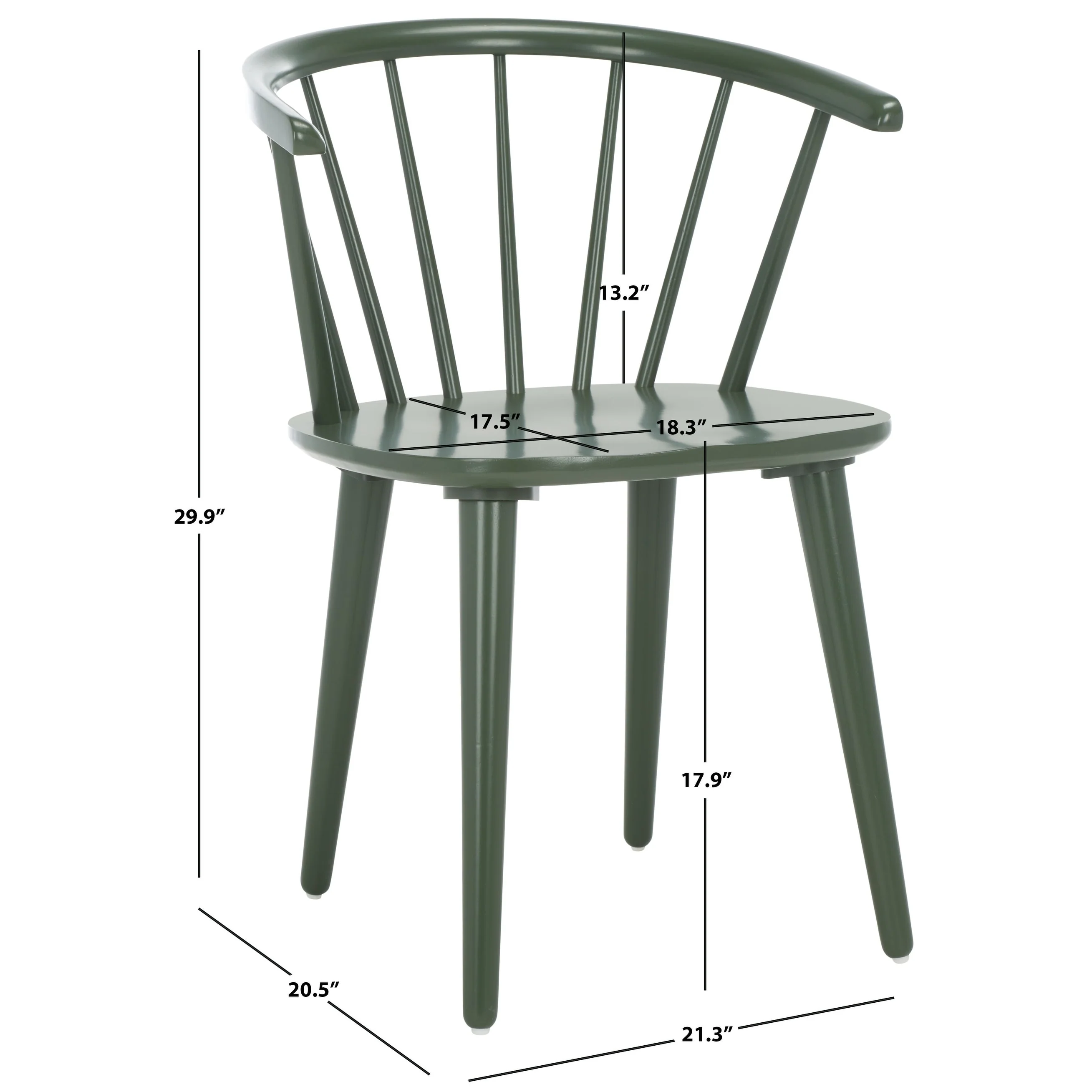 SAFAVIEH Home Blanchard 18-inch Curved Spindle Side Chair [SET of 2] - 21W x 21D x 30H