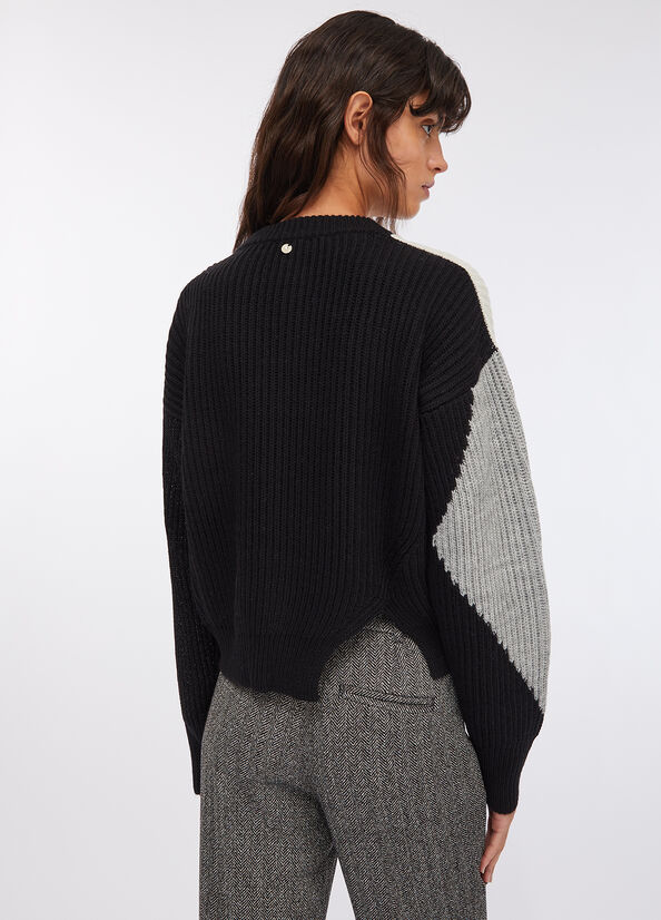 Maglione in lana con intarsi