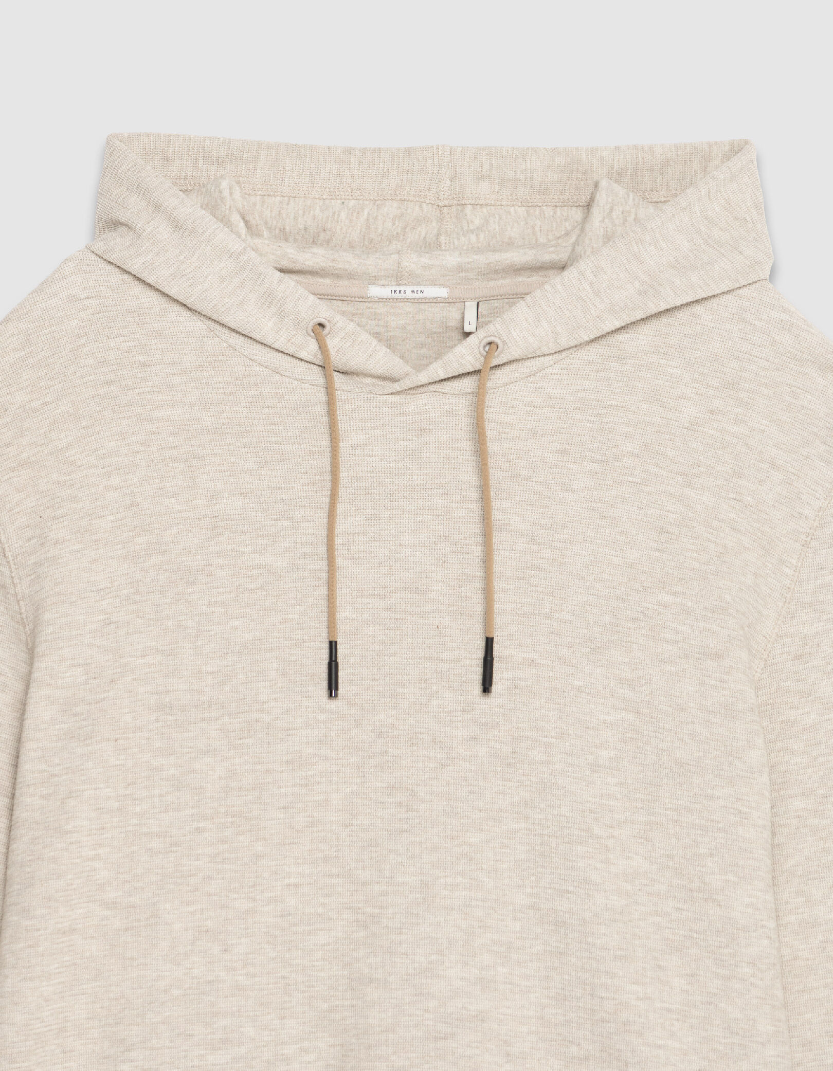 T-shirt à capuche beige maille relief Homme