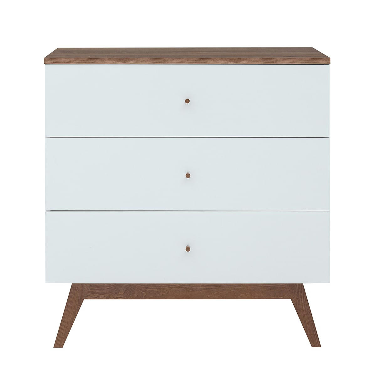 - Commode 3 tiroirs blanche et naturelle