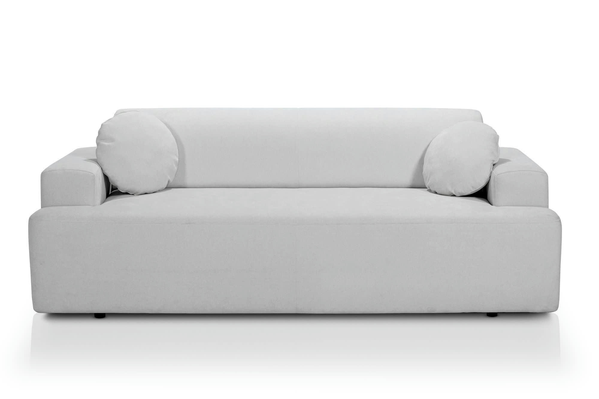 GALA - Canapé fixe 3 places  en tissu gris