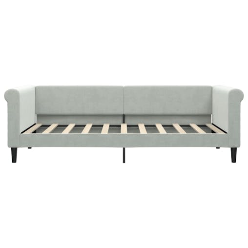 NNEVL Daybed with Trundle and Drawers Light Grey 90x190 cm Velvet