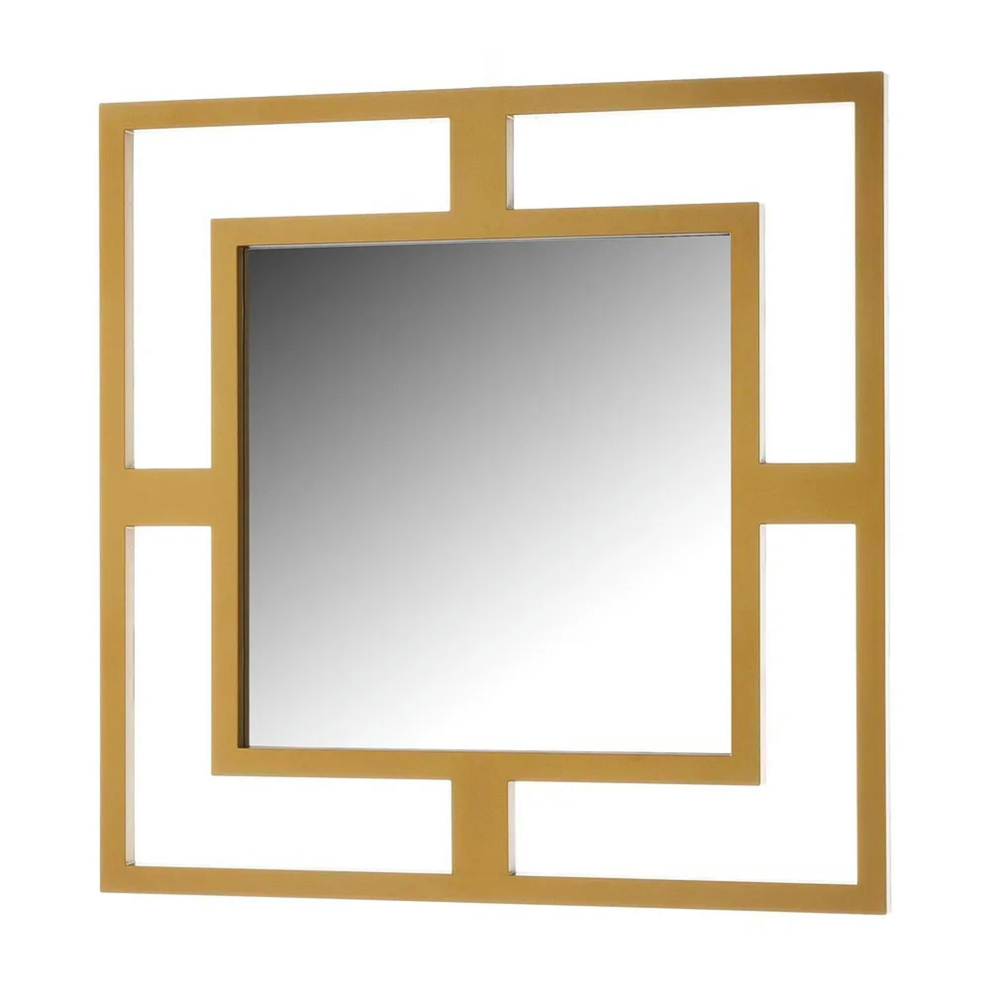 - Miroir mural carré plastique doré 40x1.2x40cm