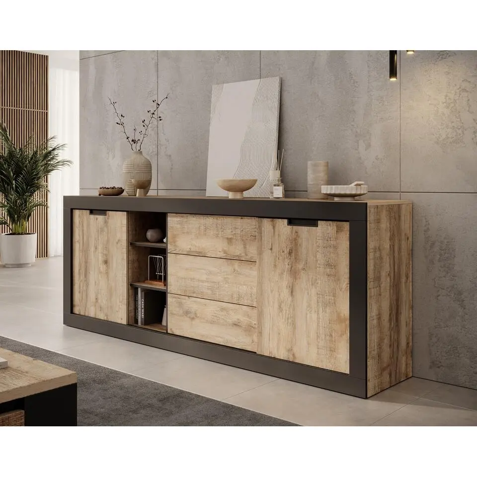 Meubella - Dressoir Trinidad - Eiken - 220 cm